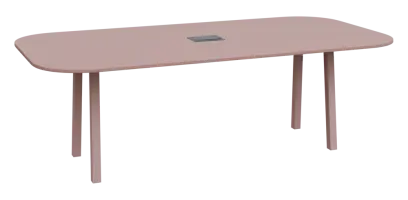 RGY 11 stůl jednací, masivní dřevěná podnož, zásuvkový systém EVOLINE, deska 18 mm, široký 2400 mm, pudrová